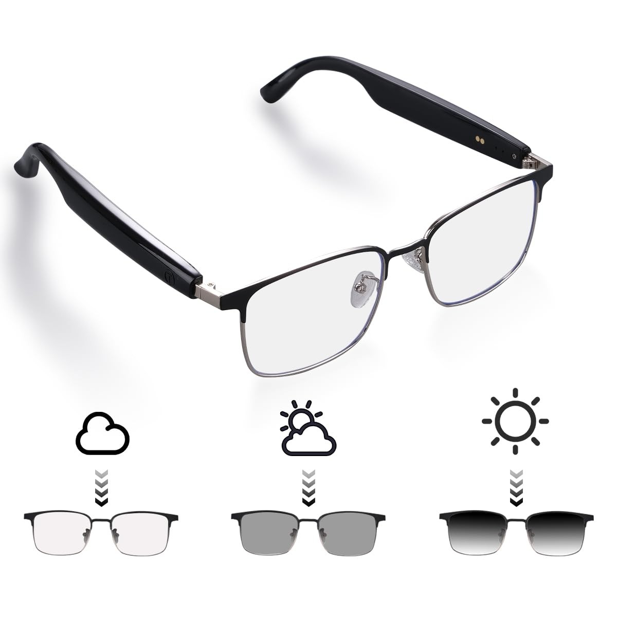 Smart Glasses for Men & Women with Photochromic Lenses, Bluetooth 5.3, Polari…