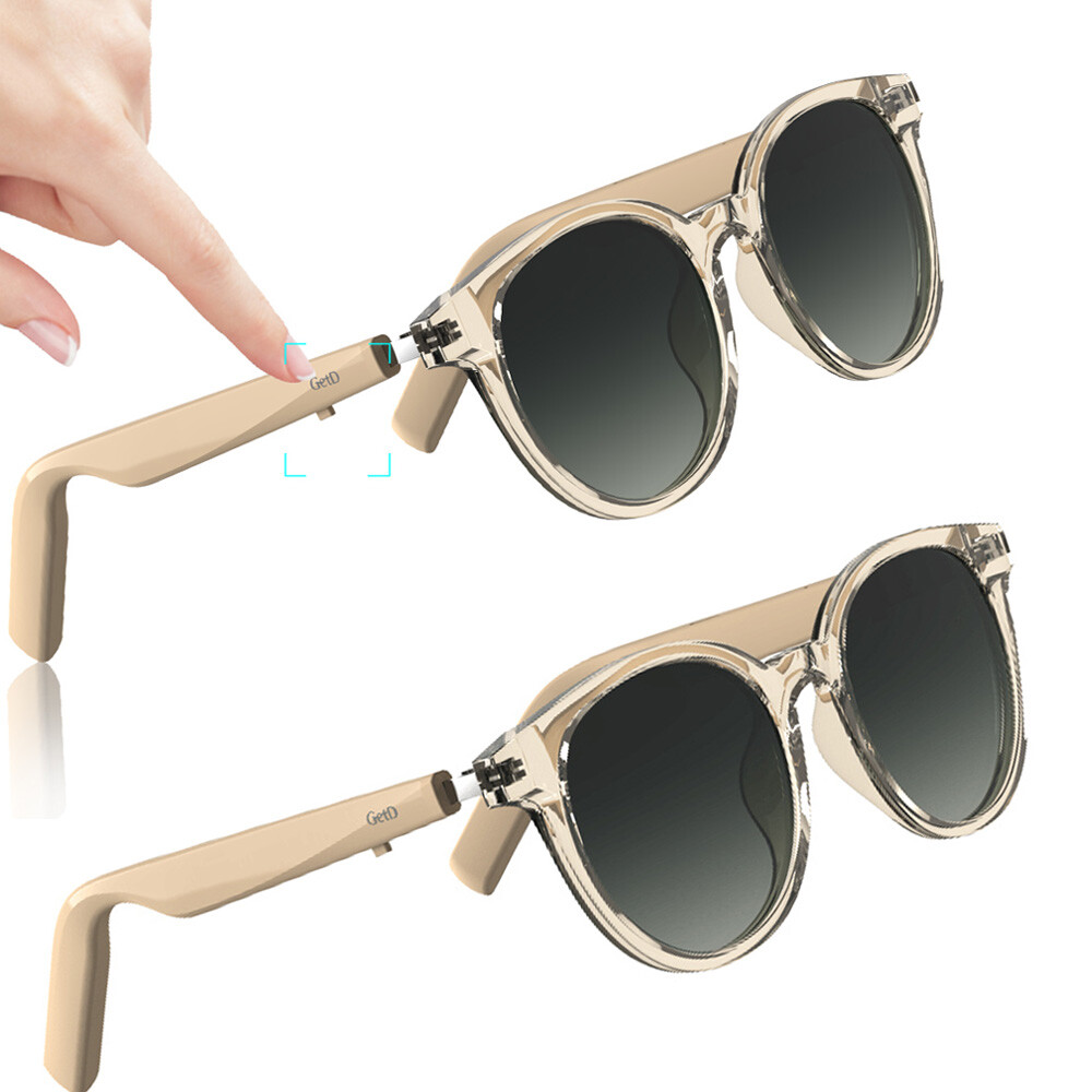 Magnetic Smart Glasses Audio Sunglasses Open Ear Speaker Headphone for mens 2PCS