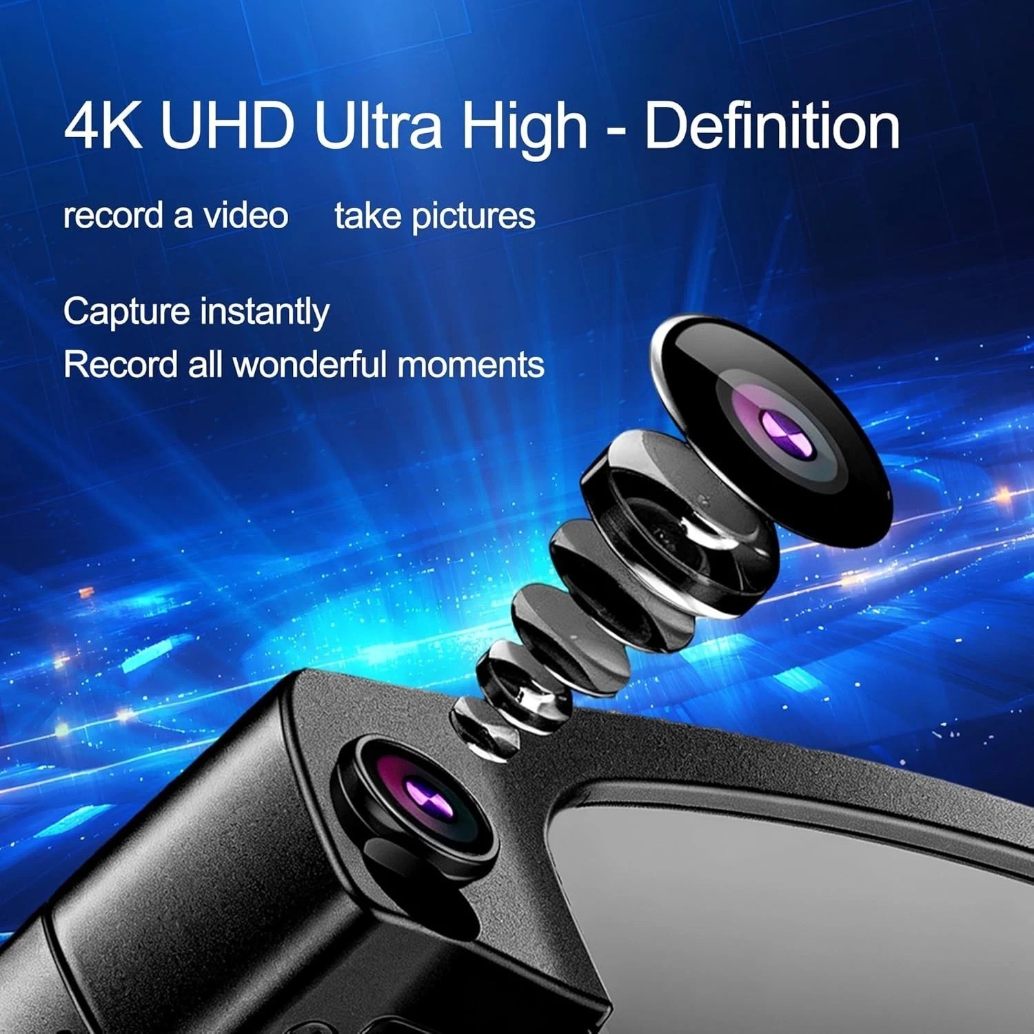 Smart Glasses AI Camera 32GB Bluetooth 5.4 Auto Color-Changing Lenses