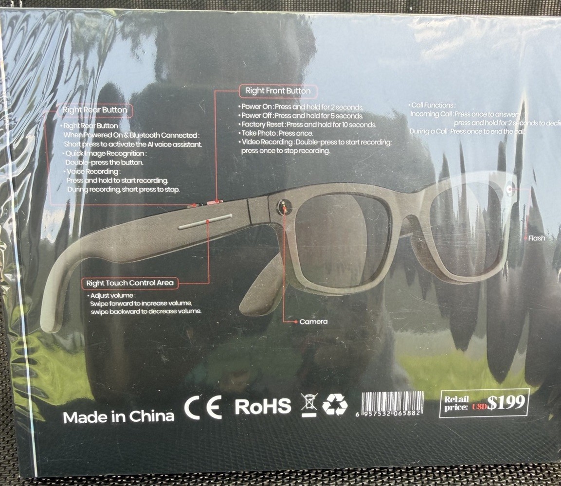 AiMB S2 Max Smart Glasses, Bluetooth Connectivity, Black, Boxed MPN S2 Max