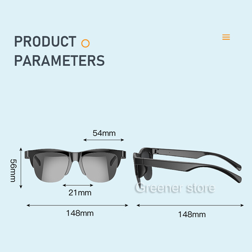 Smart Glasses Wireless Bluetooth Music Sunglasses Built-in Microphone Speaker UV