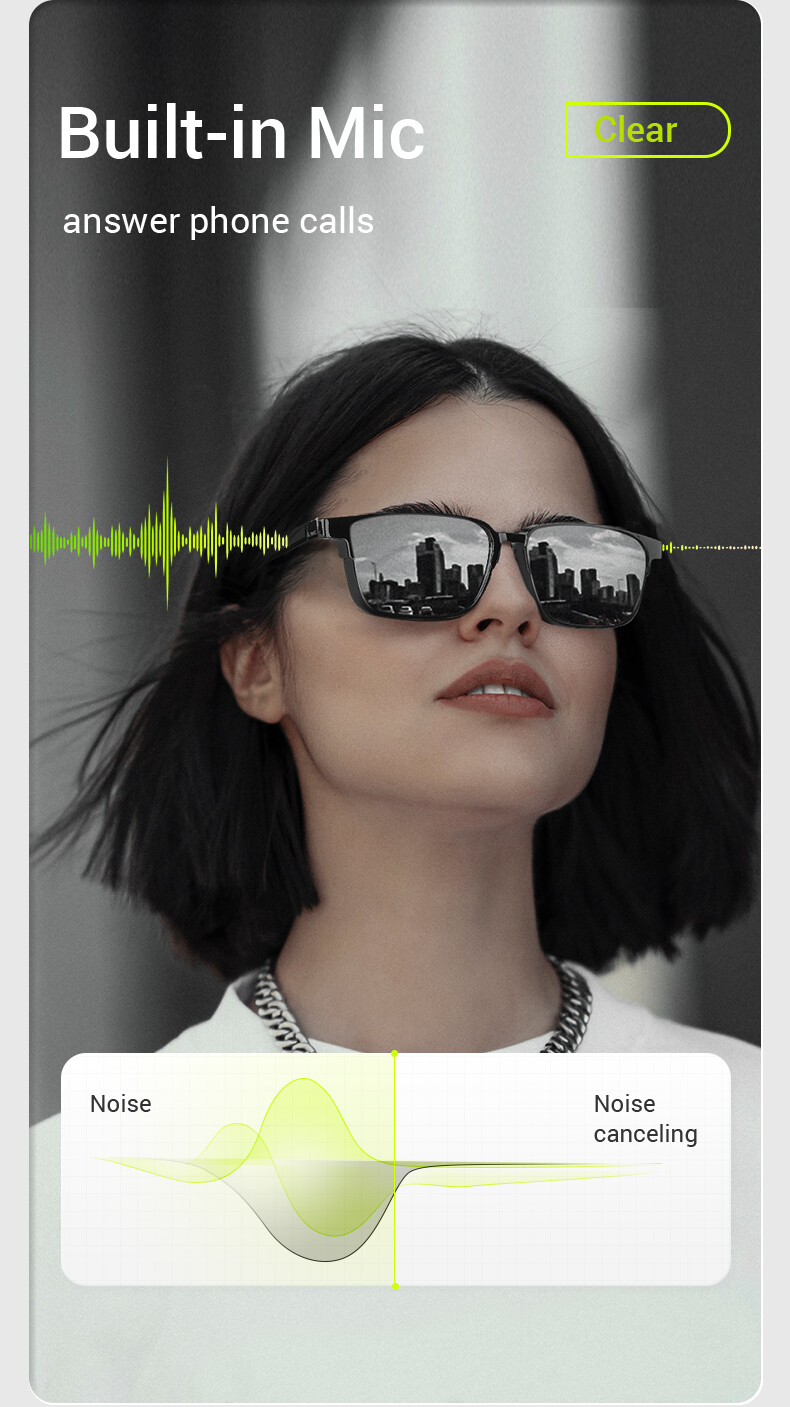 Smart Glasses Bluetooth Audio Sunglasses for Men,Suppoert Handfree Music Calling