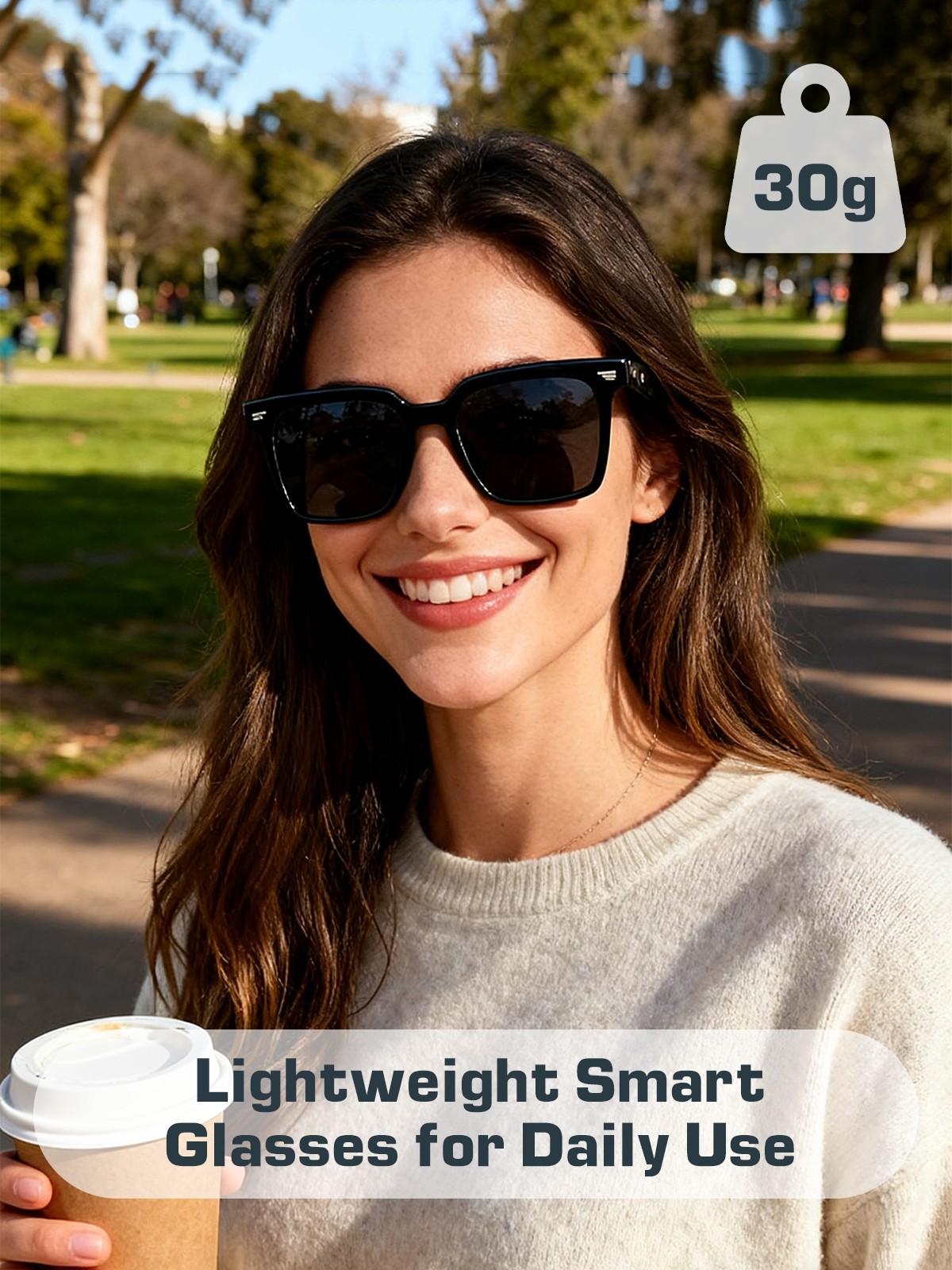 Smart Glasses AI Bluetooth Sunglasses Call Music Translation Work for Men&Women