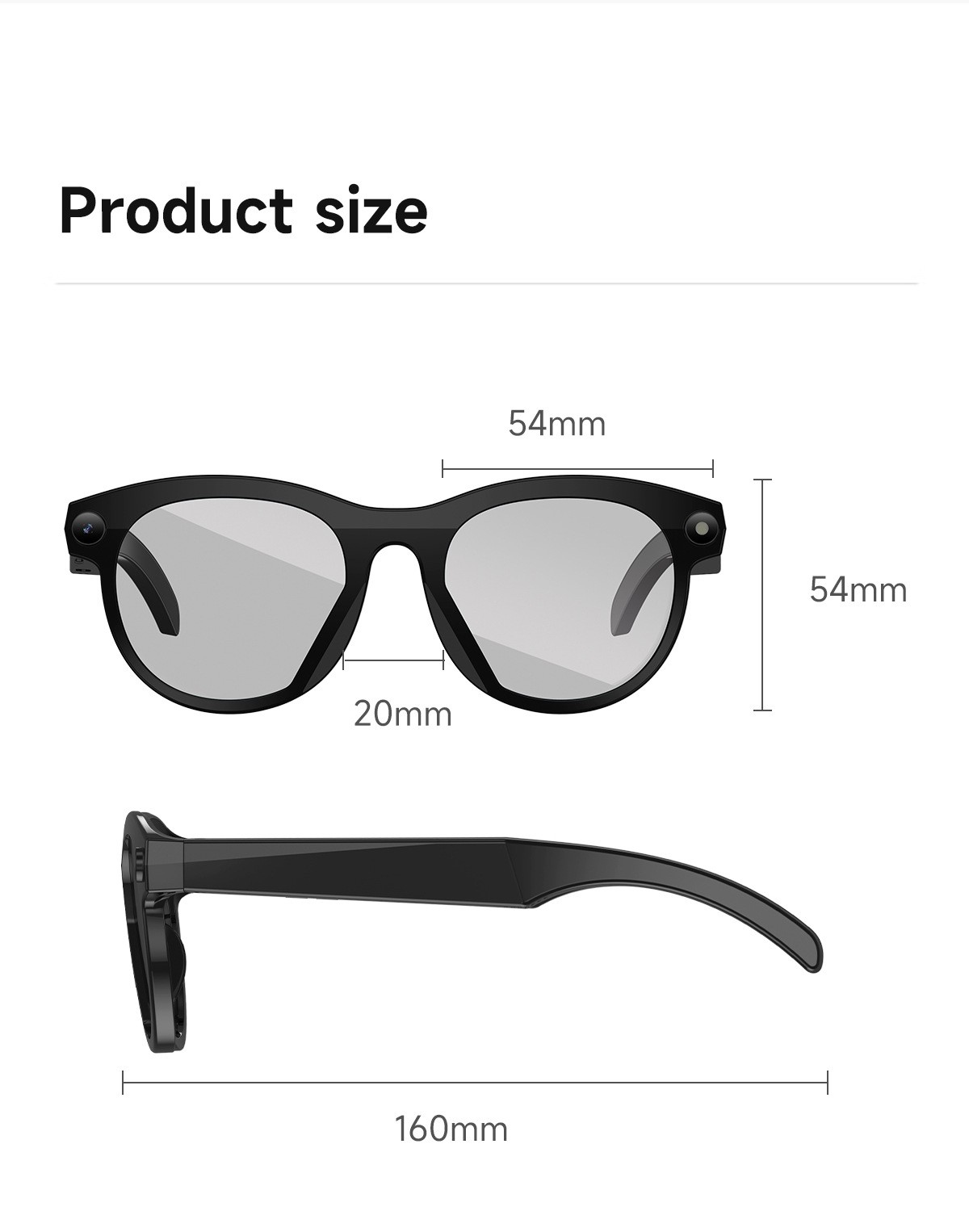 M88 Smart Glasses / 2MP / Photo Taking /Recording / AI Translation / Recognition