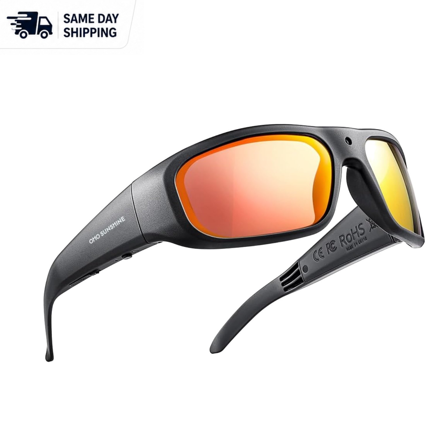 Lightweight 24MP Camera Sunglasses with 1080P Video, Water-Resistant & Polarized