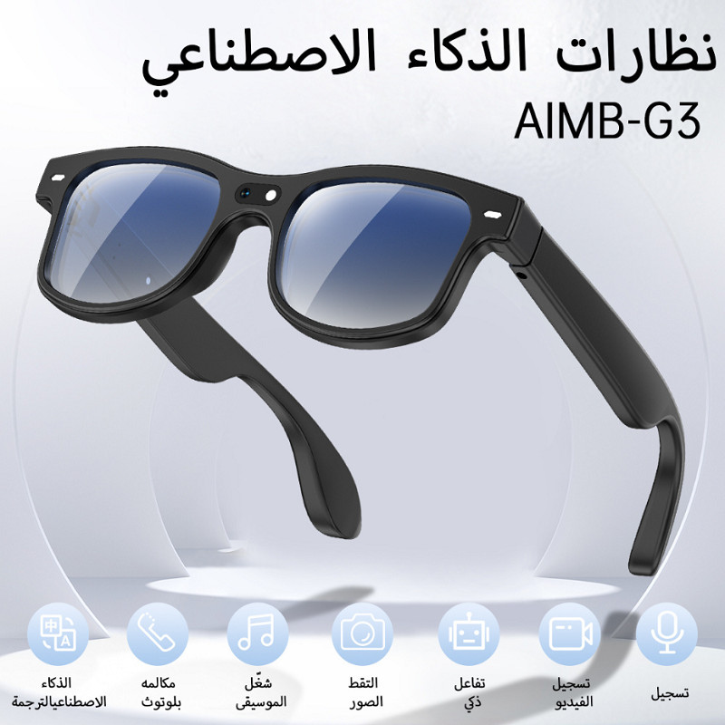 AI Smart Glasses with Camera Bluetooth Open-Ear Audio Video Recording Sunglasses