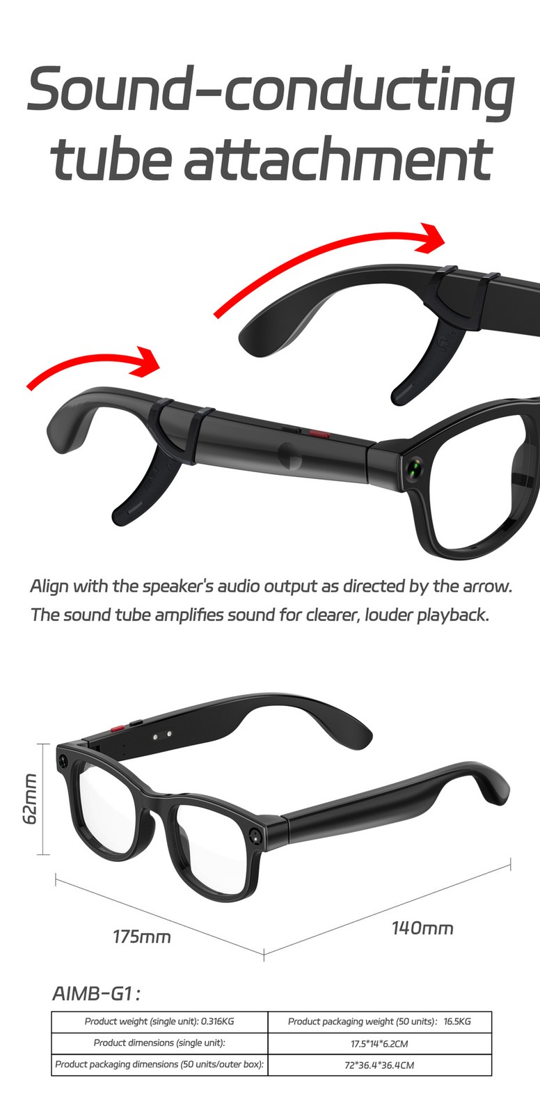 AIMB-G1Smart Glasses with 8MP Camera 1080p Video Recording Bluetooth Calling @@