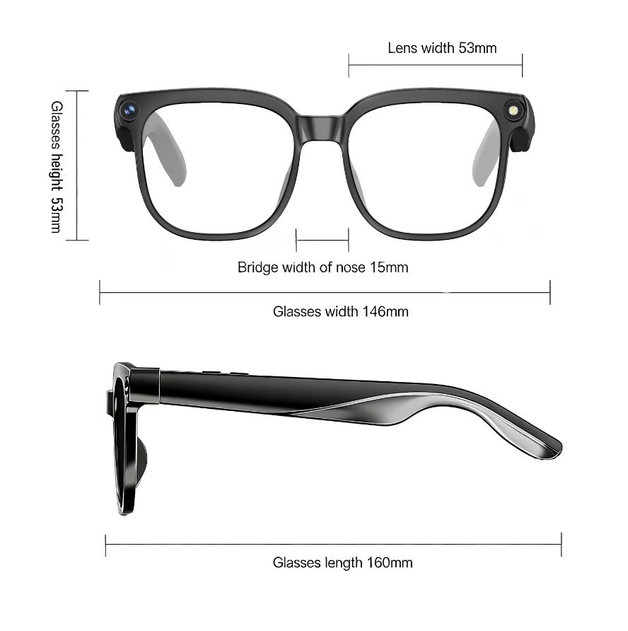 AI Smart Glasses with Camera Bluetooth Open-Ear Audio | Ray-Ban Meta Alternative