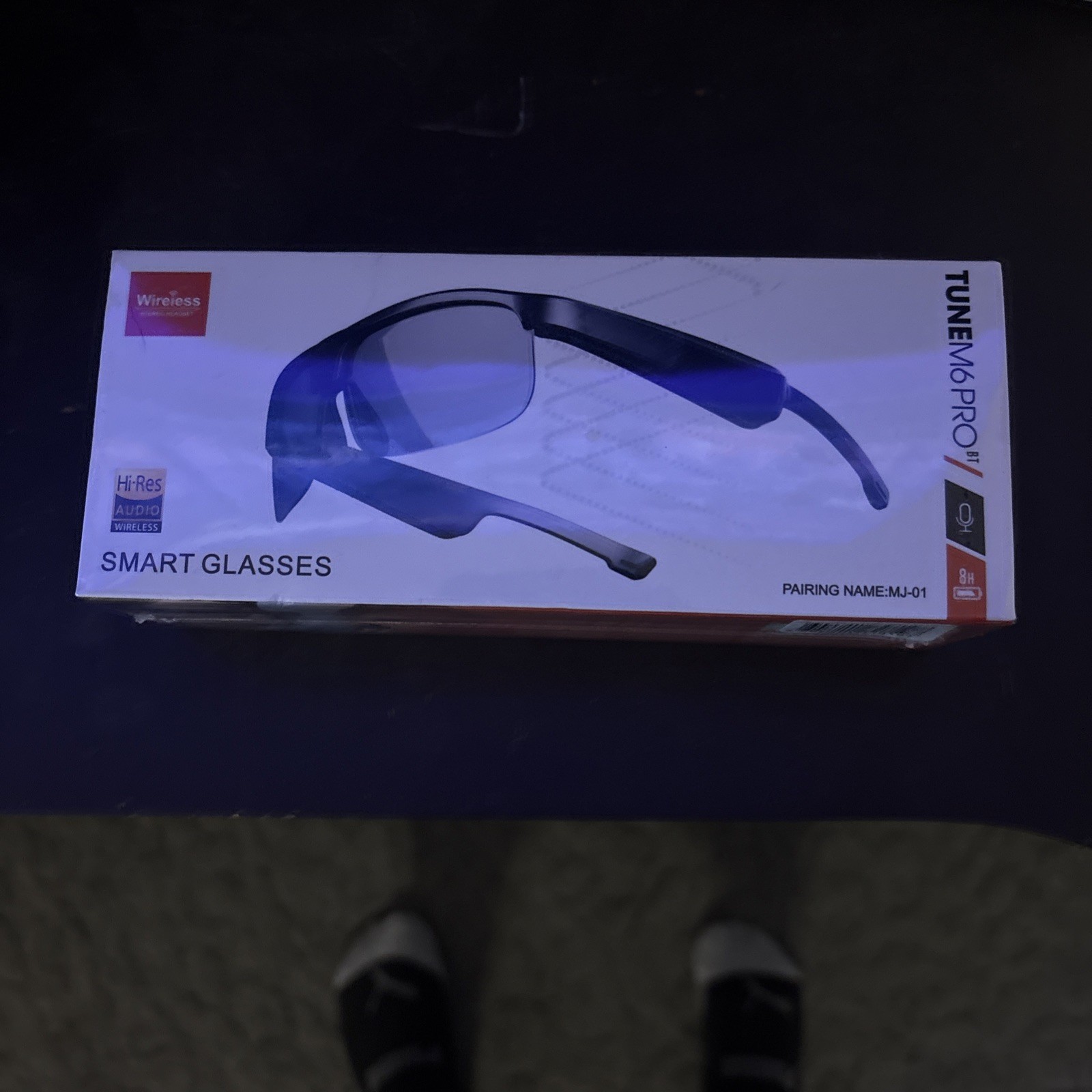 Bluetooth Smart Glasses Tune M6 Pro Wireless Audio Sunglasses Mic UV Black MJ-01