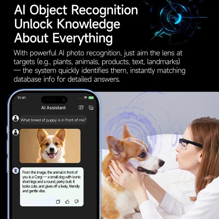 W630 AI Smart Glasses Photochromic WiFi4 Bluetooth Call Translation 800W