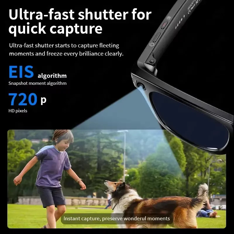 Smart Glasses with Camera Video AI Photo Bluetooth Call Translation Sunglasses