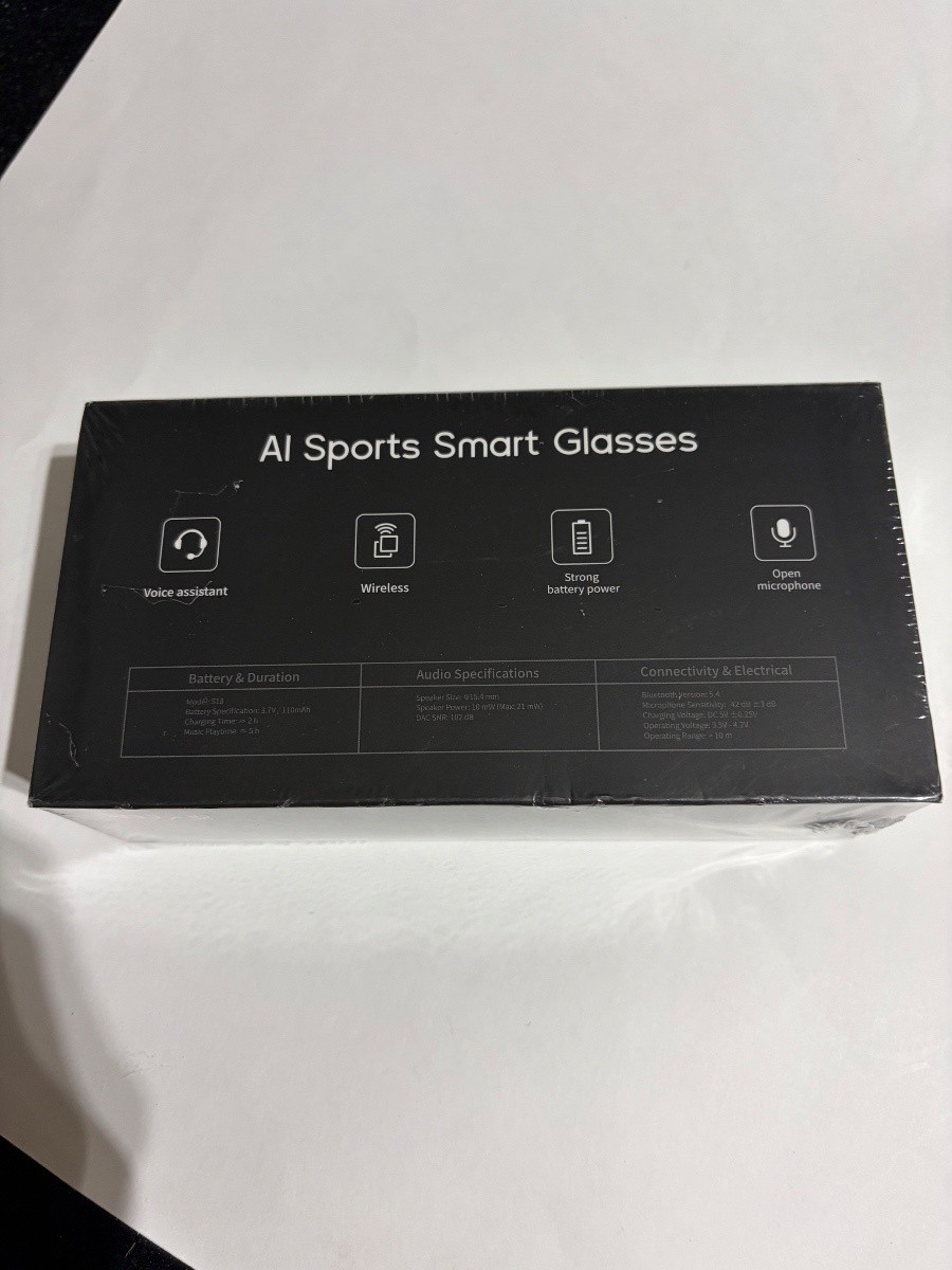 AI SPORTS Smart Glasses Bluetooth Wireless Voice Assistant Open Microphone