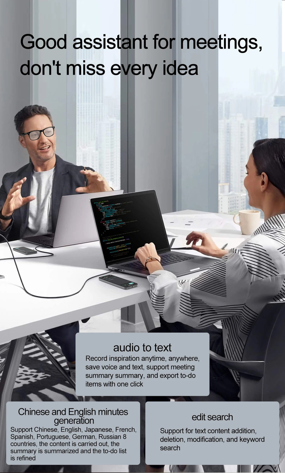 AI Translation Summer Smart Glasses Voice Assistant Sun Protection & Waterproof