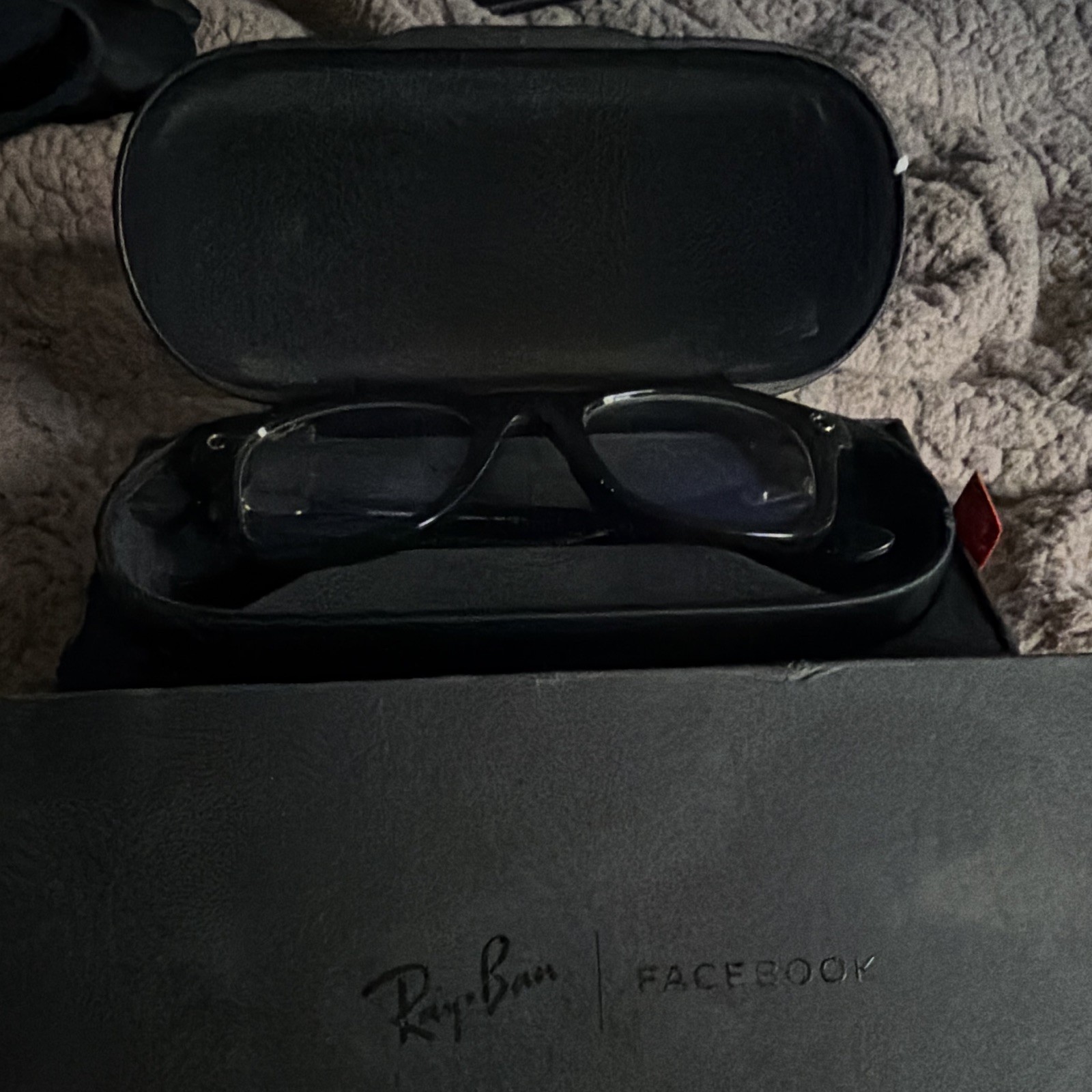 Ray-Ban Stories Wayfarer Smart Glasses RW4002 Shiny Black Clear Lenses Bluetooth