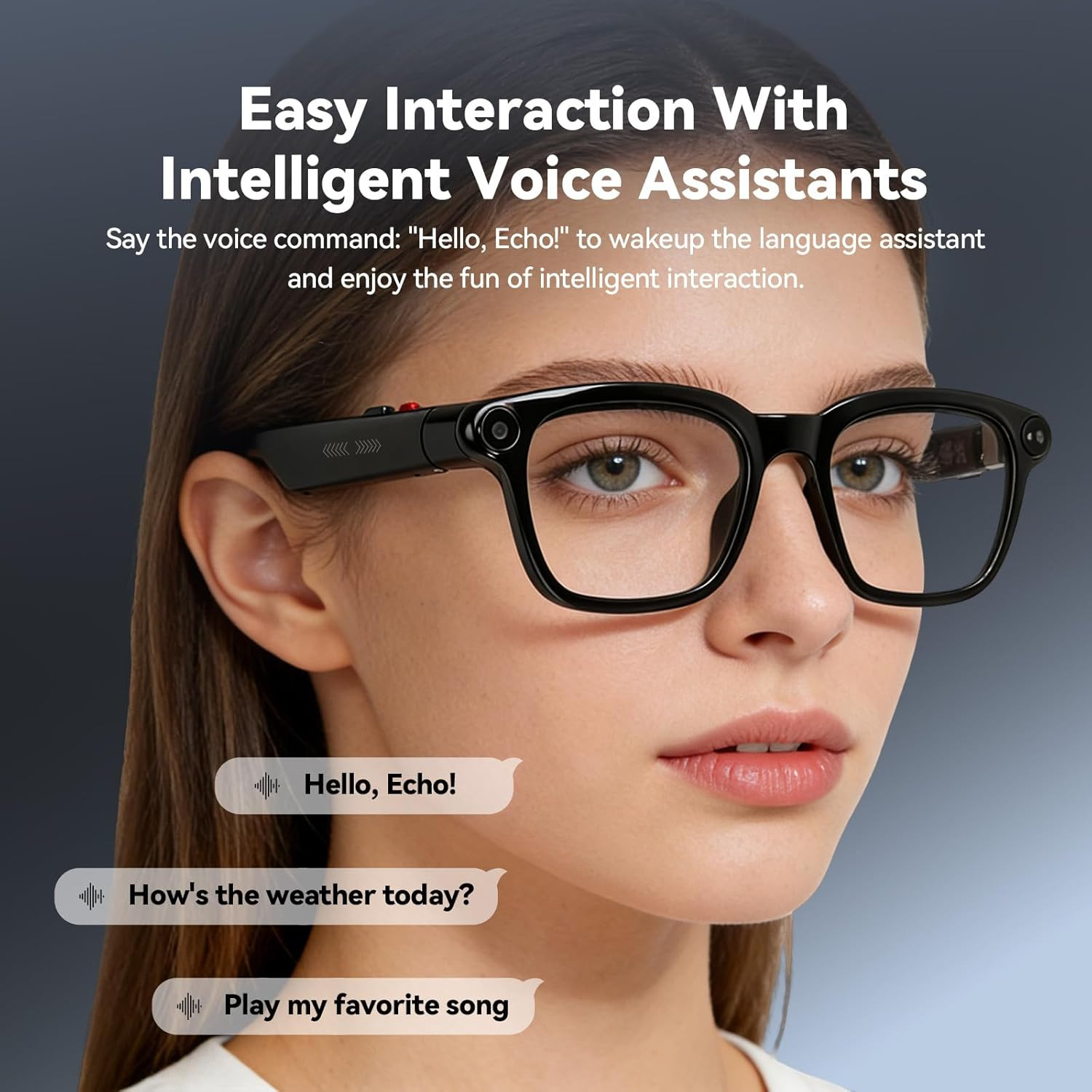 AI Smart Glasses with 8MP Camera, 1080P Video Recording and Photo, Bluetooth 5.4