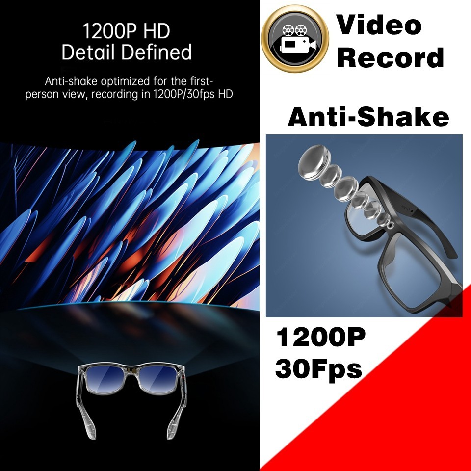 AI Smart glasses with camera and HD Video and Image and video translate
