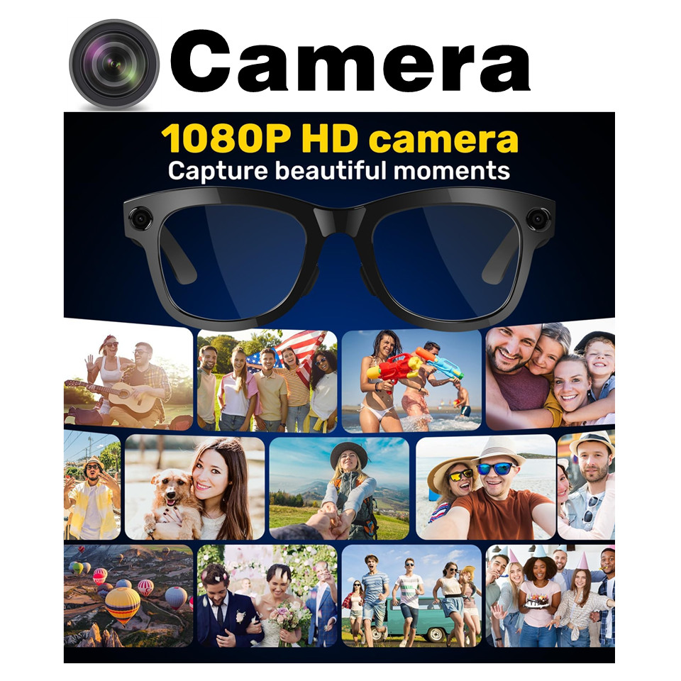 AI Smart camera glasses with optional color lenses for Fishing