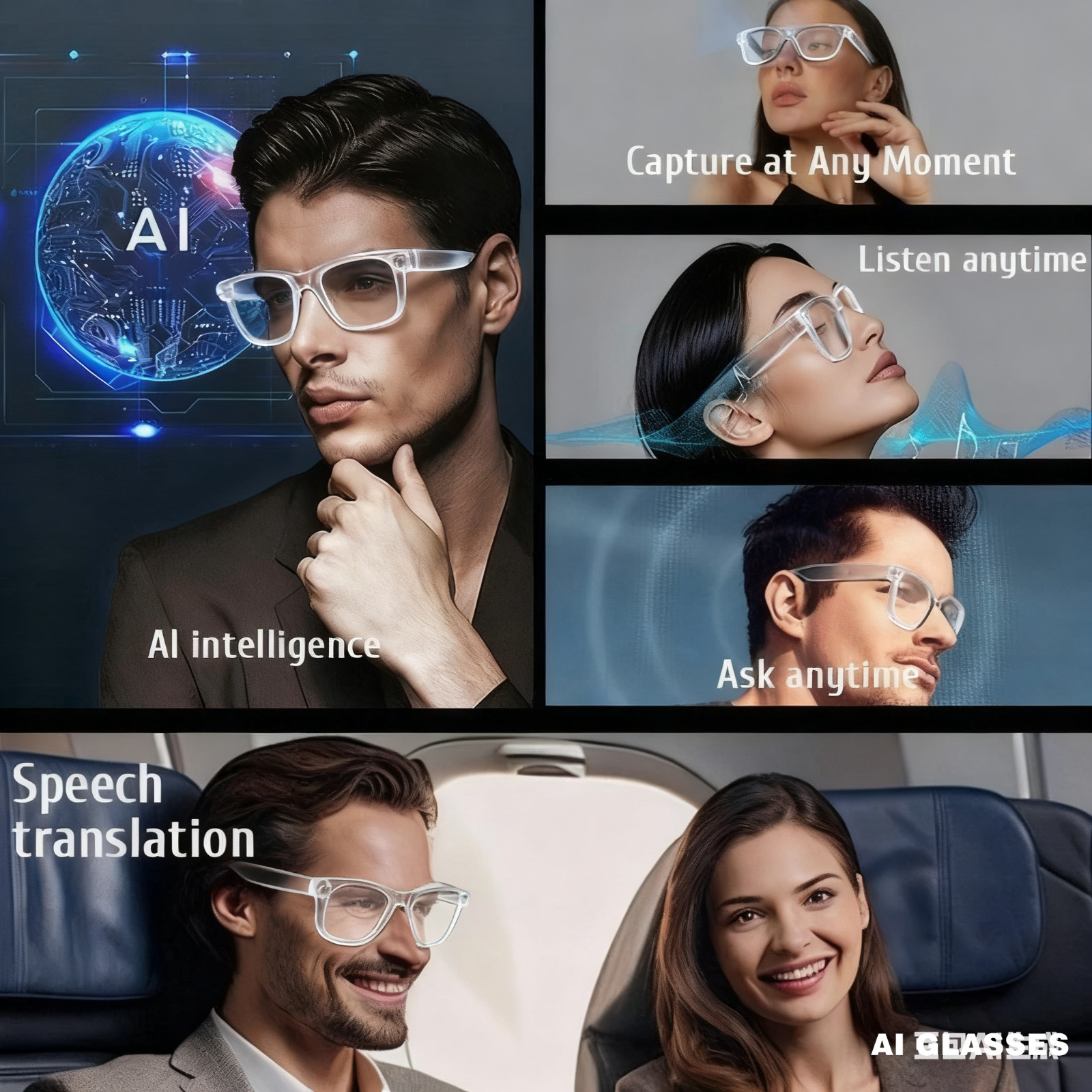 4K HD Smart Glasses – 8MP Camera, AI Voice Control & Bluetooth Calls