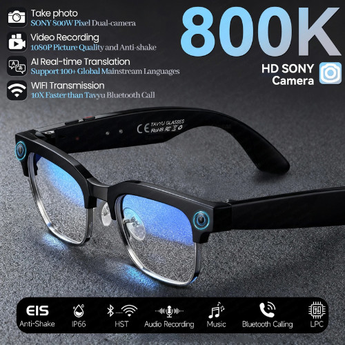 4K AI Smart Glasses HD Camera 1080P Video Music Player Call Sports Glasses