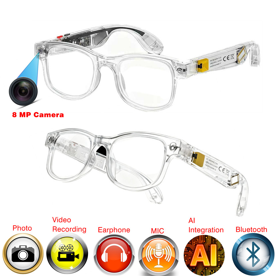 AI smart glasses with display and camera and Image and video translate
