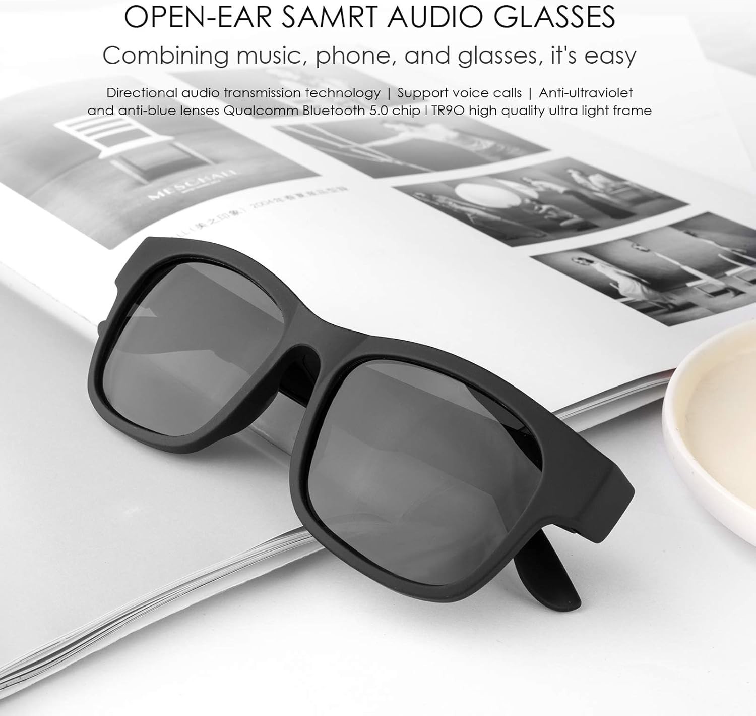 Open Ear Bluetooth Sunglasses for Music & Hands-Free Calling – Waterproof Design