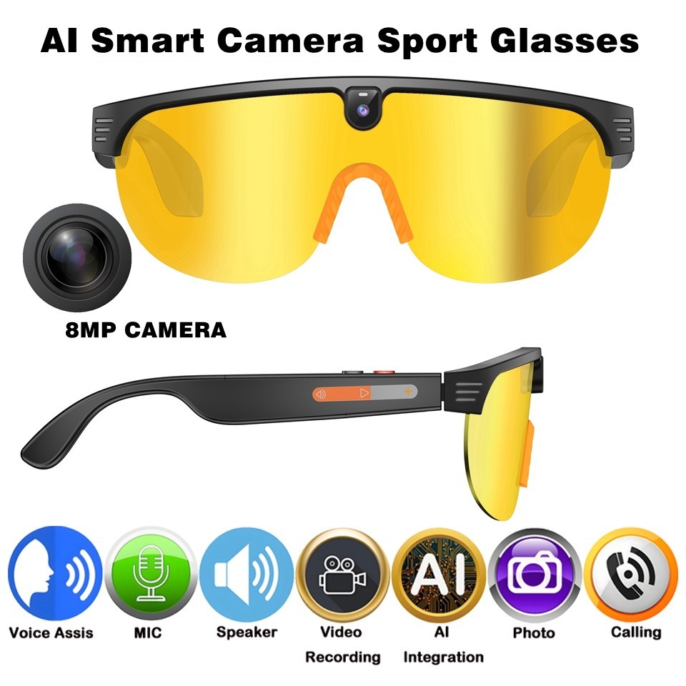 AI Smart Glasses Camera Bluetooth Call Voice Assis Music Translate Men&Women