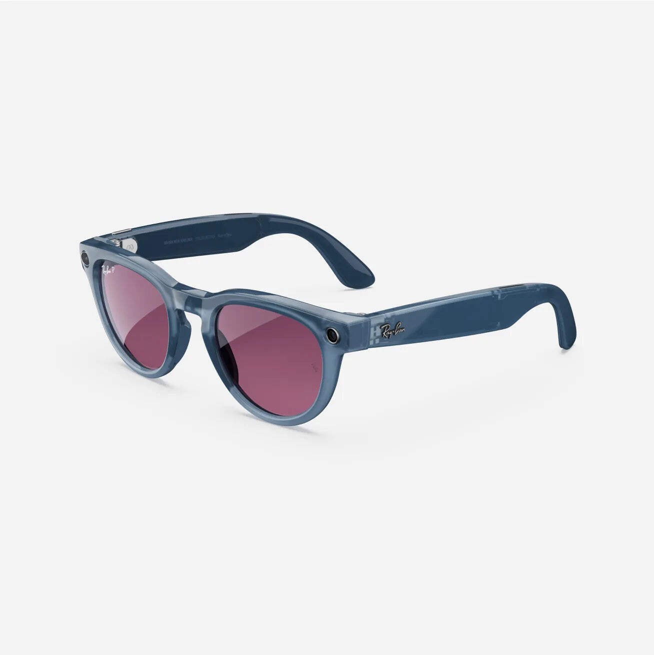 Refurbished Ray-Ban Meta Headliner (Gen 1), Shiny Jeans Transparent / Dusty Red