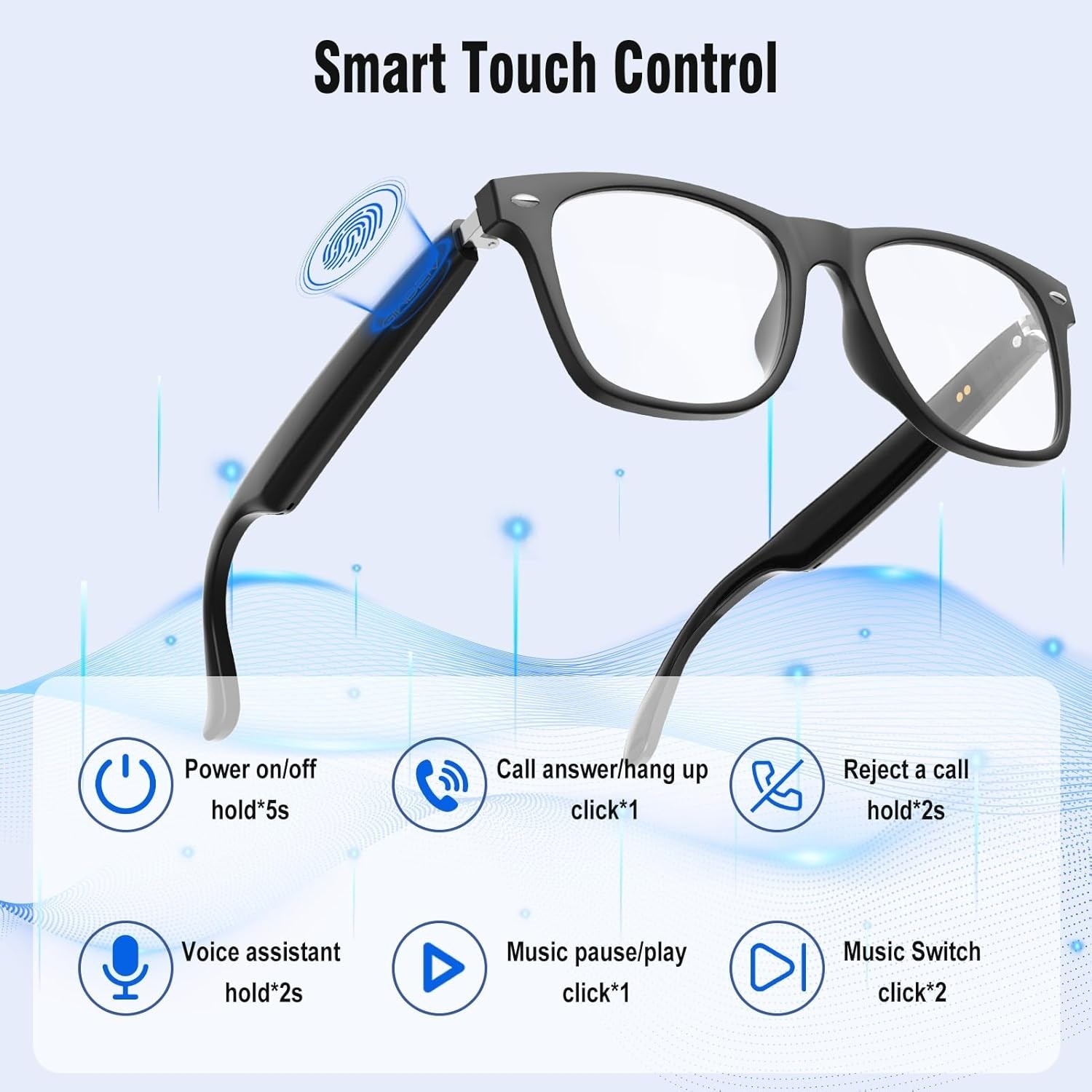 Compatible Smart Glasses Bluetooth Translation Meeting Analysis Color-Change …