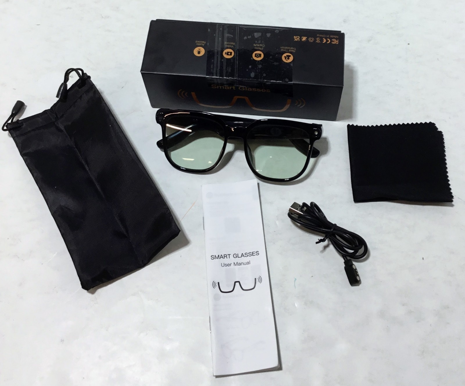 M02S Smart Glasses Transparent Lens Ai Translation Glasses Audio Video Bluetooth