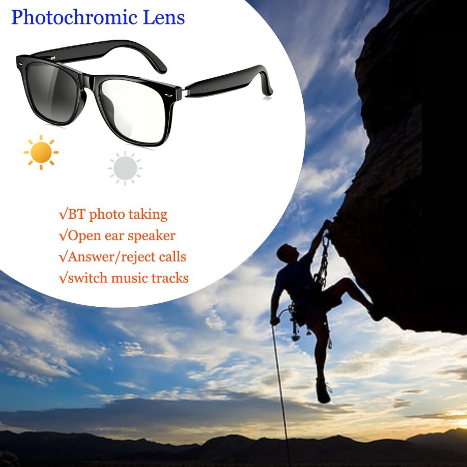 AI Translation Smart Glasses Photochromic, Bluetooth,Music,Call, Driving Eyewear