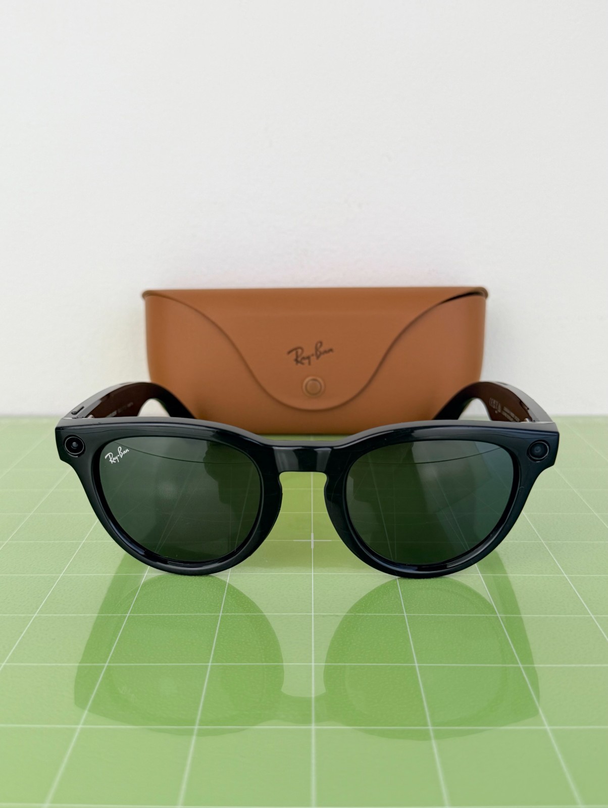 Ray-Ban Meta – Headliner (Gen 1) Green Lenses – 150mm – Shiny Black [601/7151]