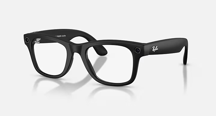 Ray-Ban Meta Wayfarer Gen 2 AI Photo Video Shiny Black Clear Glasses for Parts