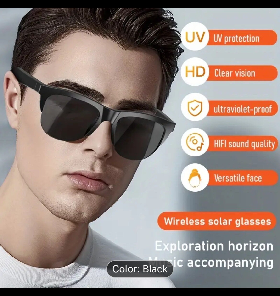 Smart BT5.0 Sunglasses Multifunctional Glasses Wireless Call Play Music Outdoor