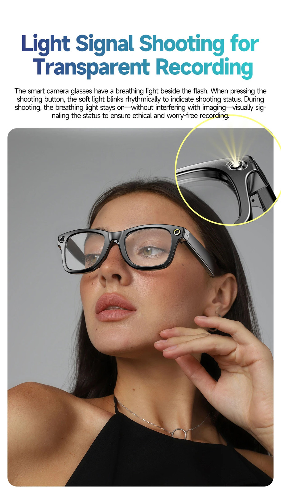 8MP Camera Smart Glasses Video Recording AI Translation Waterproof
