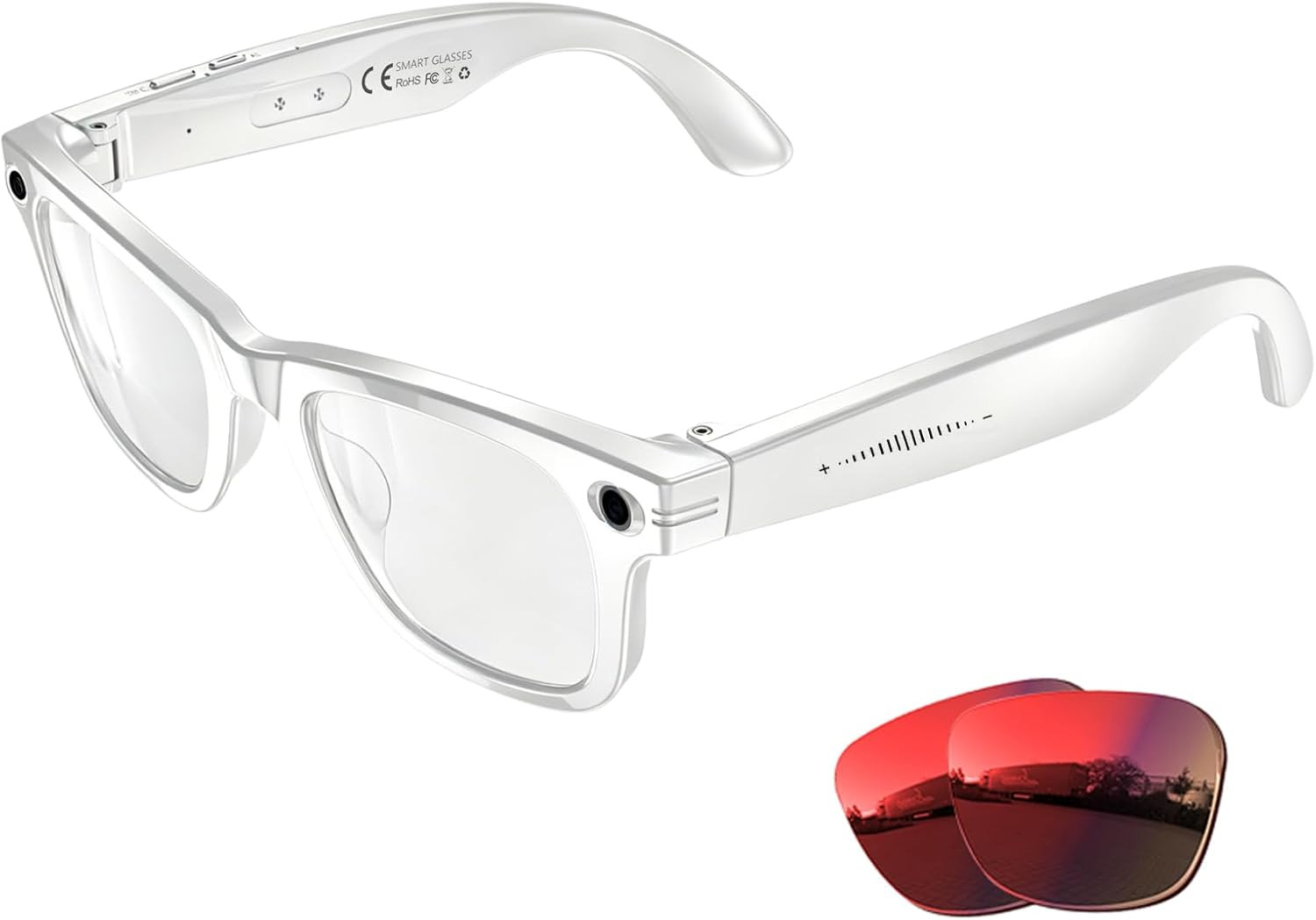 AI Smart Glasses with Camera 8MP HD Camera Glasses for Men Women 1080P Video Rec