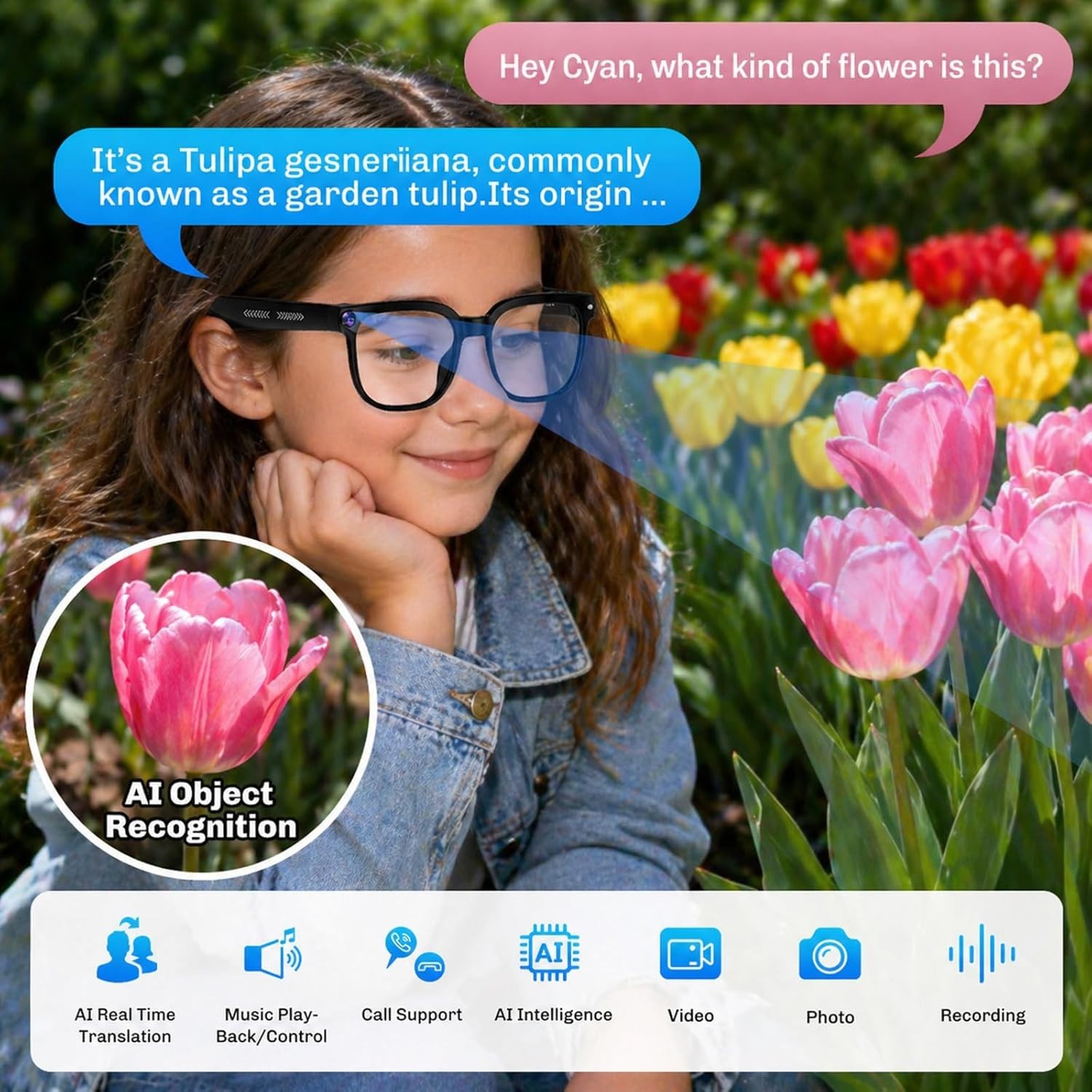 Smart Glasses with Camera for Travel & Content Creation