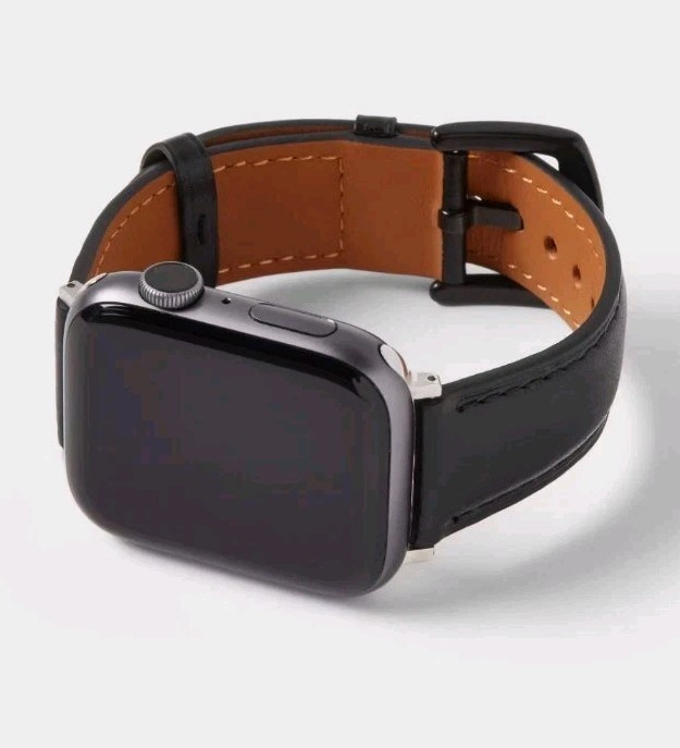 Apple Watch Faux Leather Band 42/49 /41mm For Apple Watch – heyday Black New
