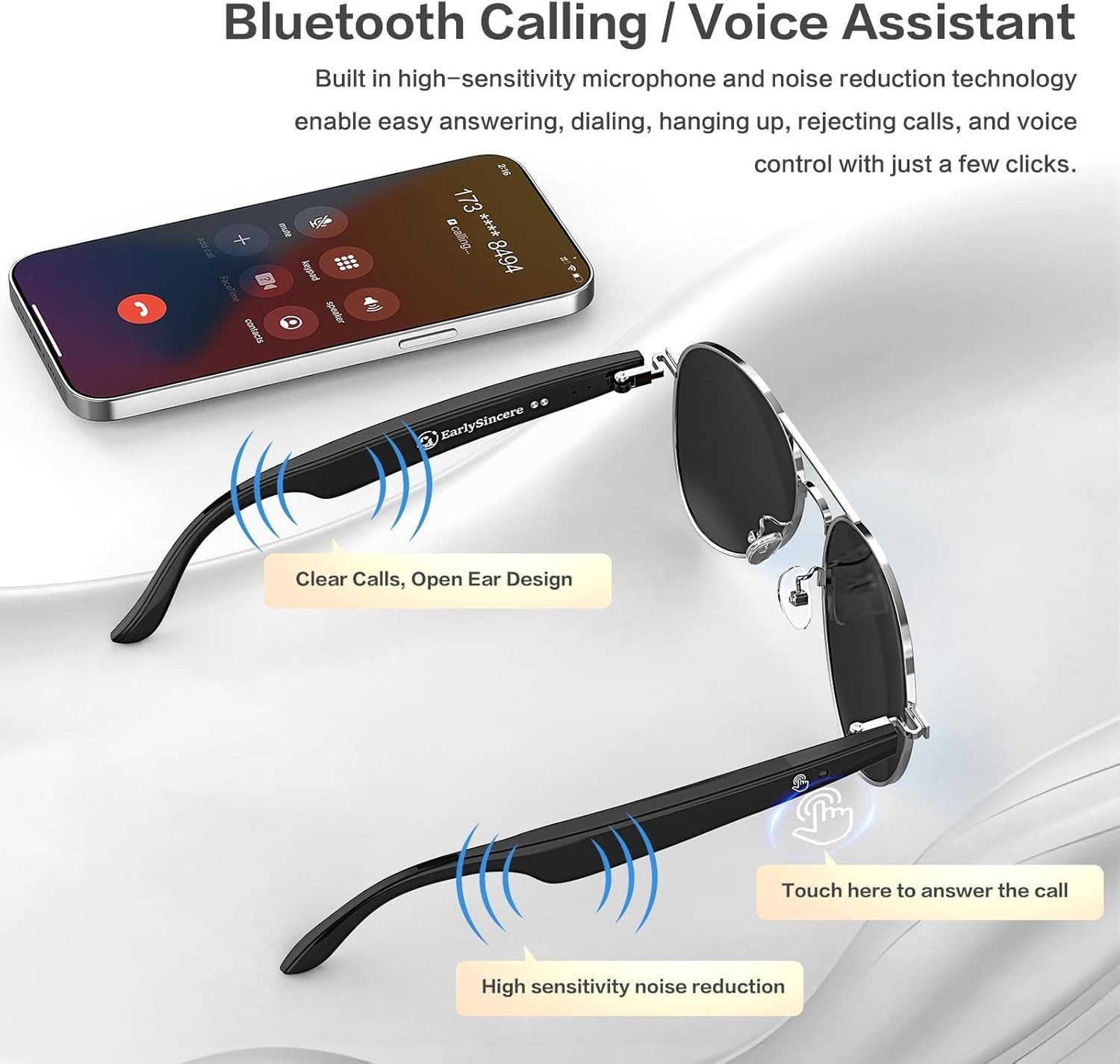 Voice Assistant Enabled Smart Glasses – Real-Time Translation & UV400 Protection