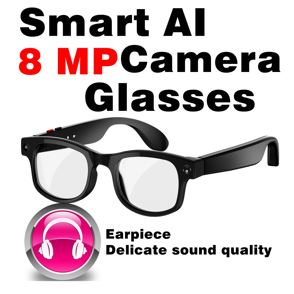 Smart Glasses Remote Camera & Bluetooth Call Glasses Ear Speaker Headset