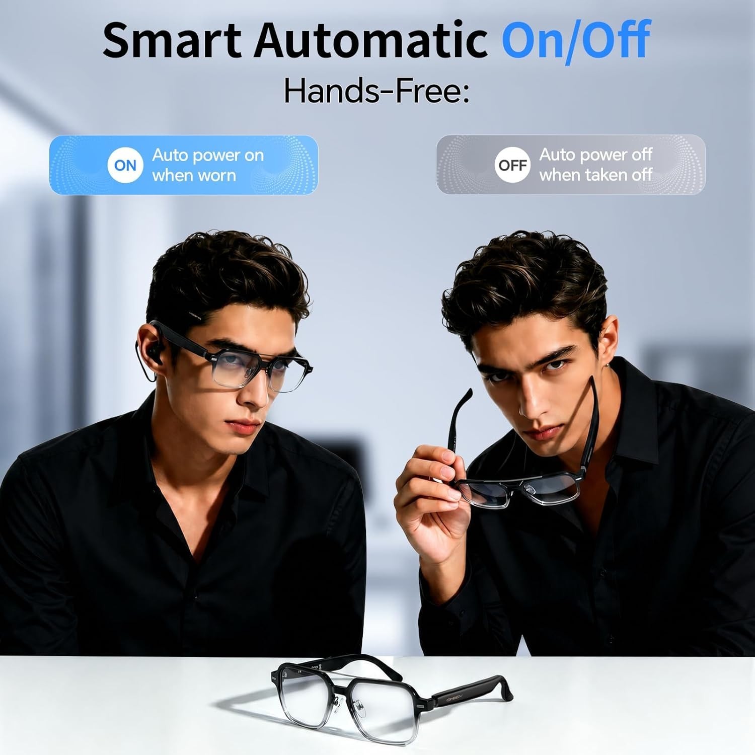 Aviator Smart Glasses for Men & Women, Audio Bluetooth Glasses, Wear Induction