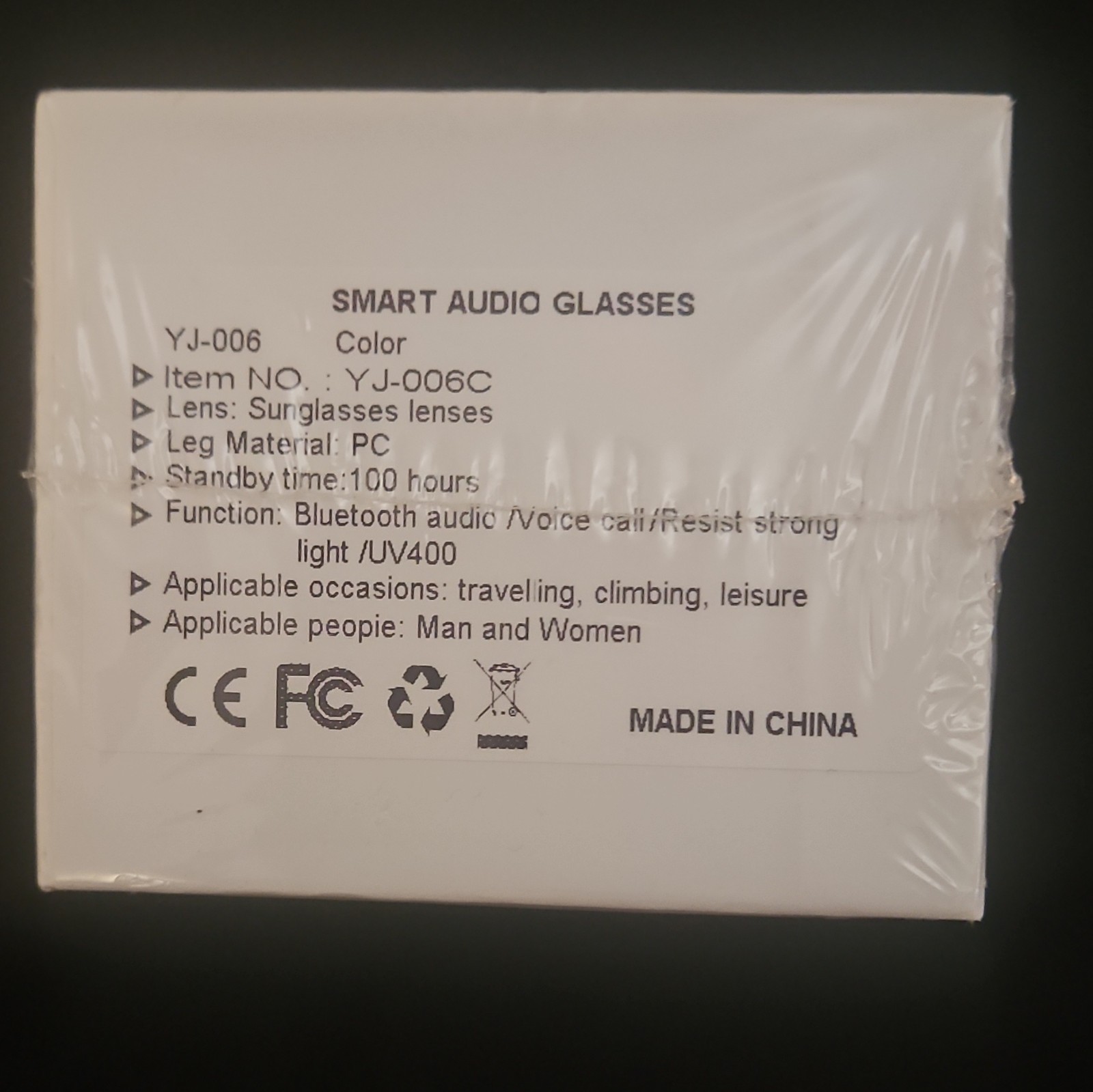 Bluetooth Smart Audio Glasses Smart Eyewear Sunglasses YJ-006 YJ-006C