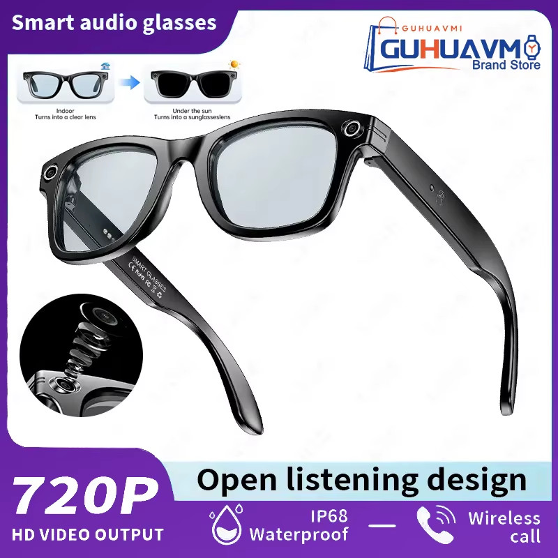 AI Smart Glasses 8MP Camera Video Recording Translation Bluetooth Music