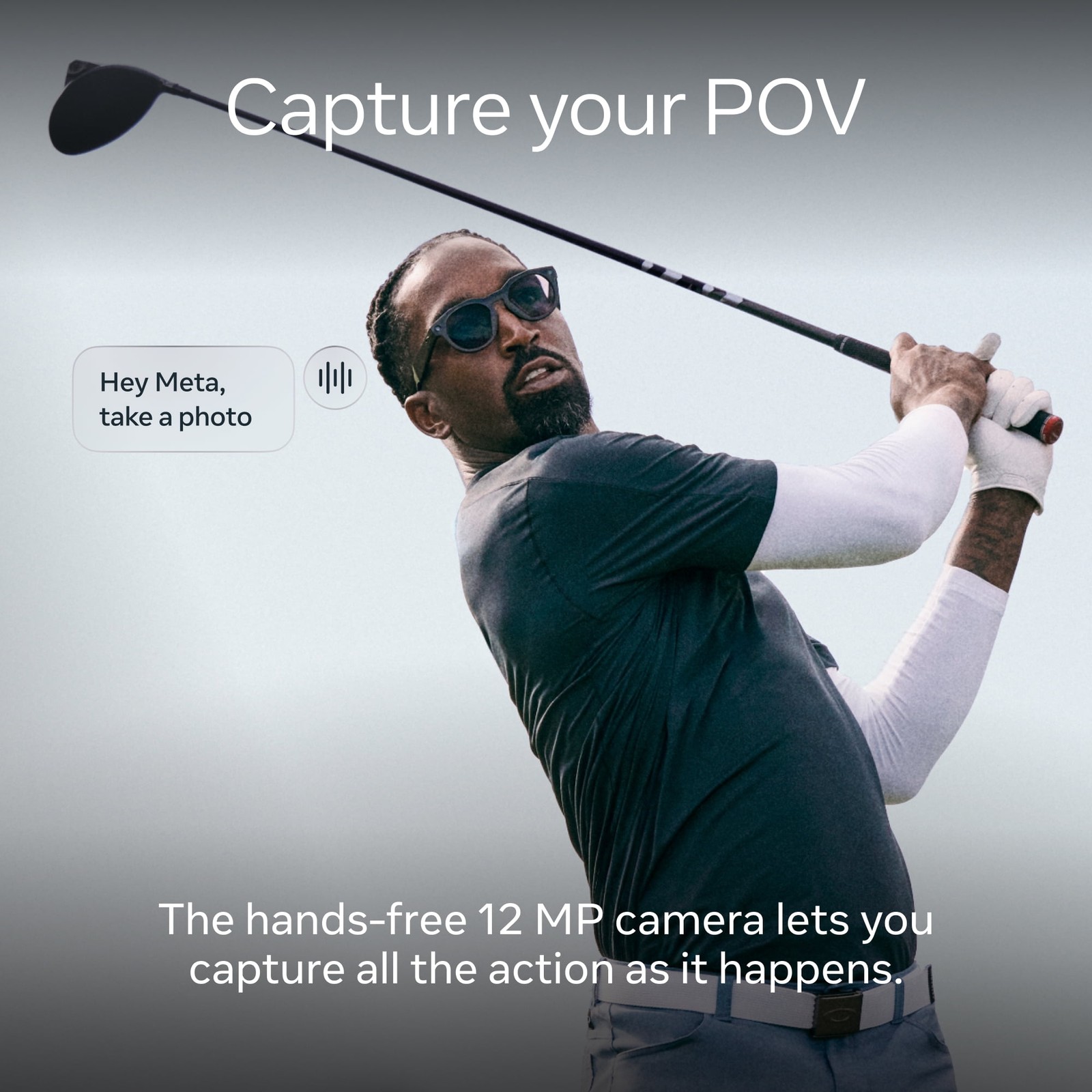 Meta Meta HSTN Oakley Smart AI Glasses with Hands-Free 12 MP Camera, Open-Ear