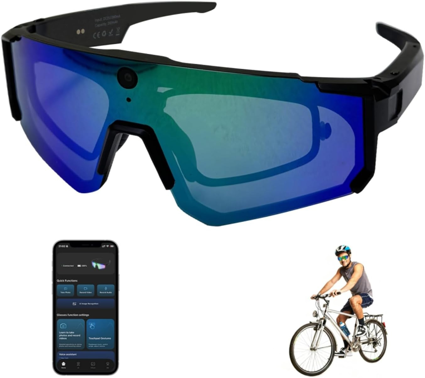 Al Smart Glasses with Camera 4K, 8MP HD POV Video Recording Glasses with Camera,