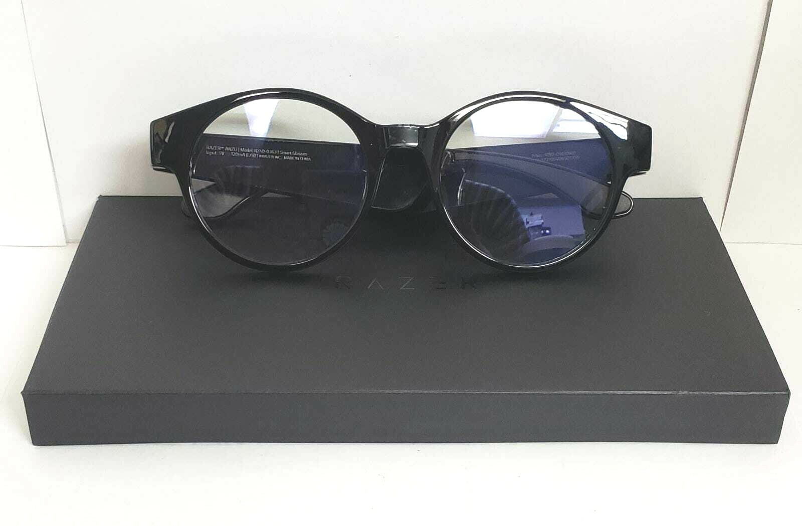 NOB RAZER ANZU Smart Glasses LARGE Round Frame Bundle w/ Blue Light Filter