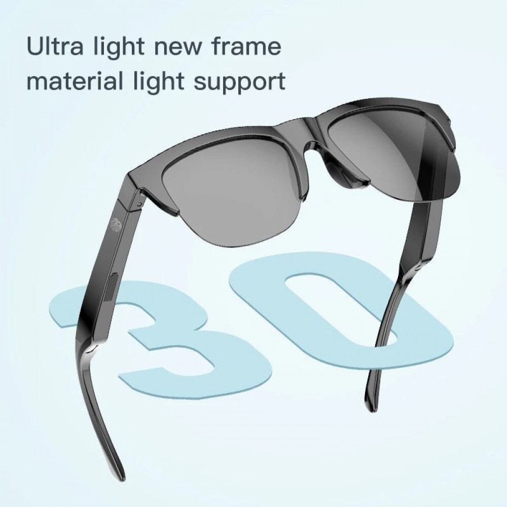 Smart Glasses Bluetooth Wireless Stereo Music for Phone -Black