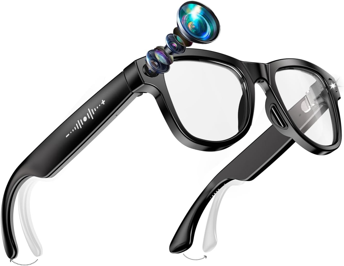 AI Smart Glasses with 8MP 4K Camera & 1200P Video, 2026 Smart Glasses for Travel