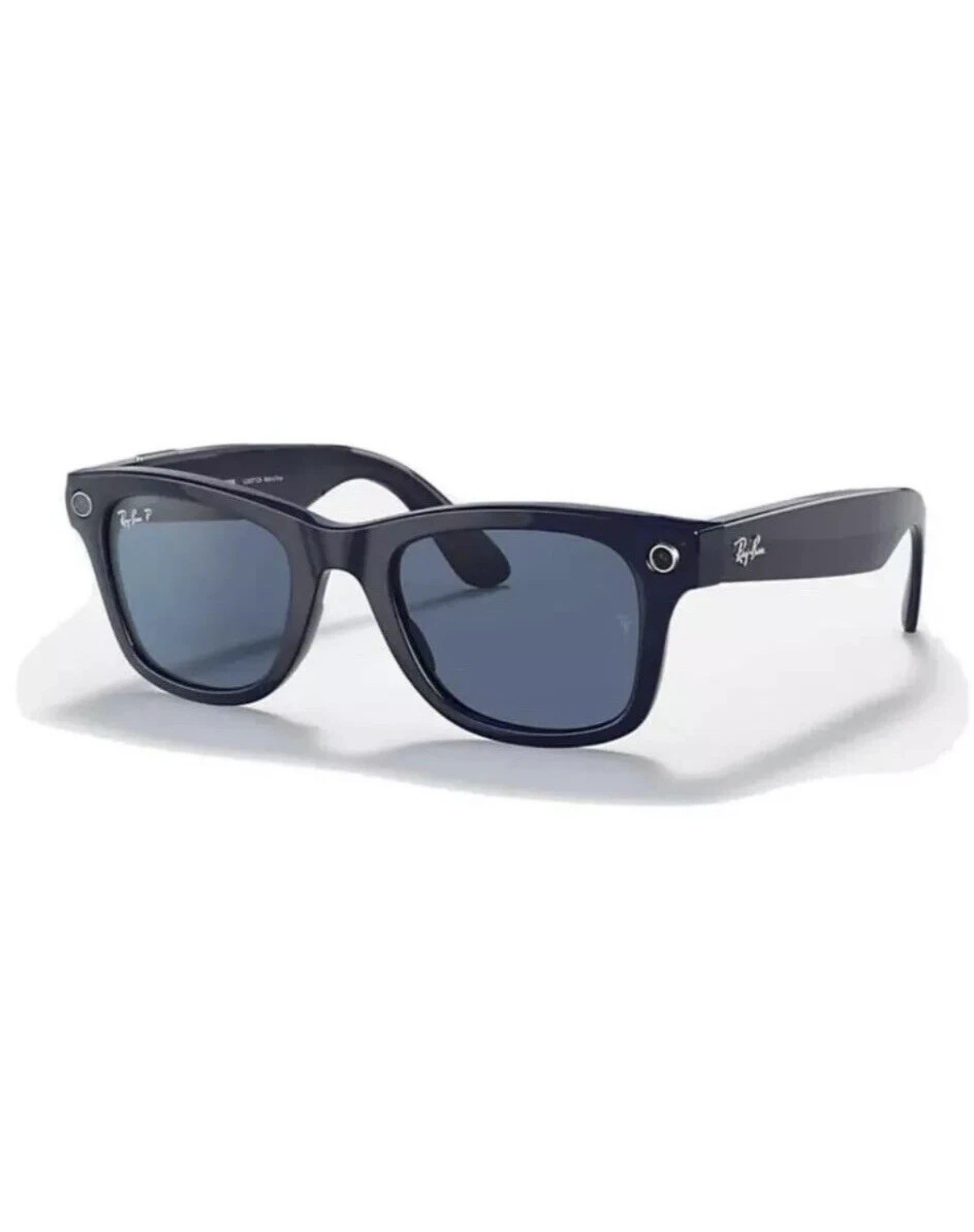 Ray-Ban Stories Meteor Smart Glasses Blue Frames Polarized Dark Blue Lens RW4005