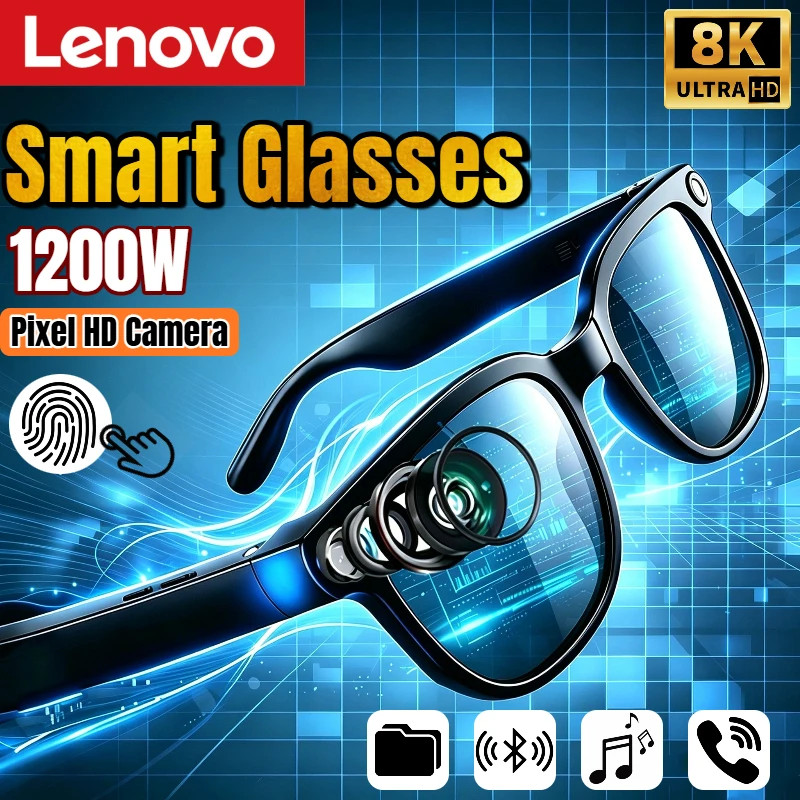 AI Smart Glasses 8K Remote Control Touch Photo Camera Recording Voice Assistant