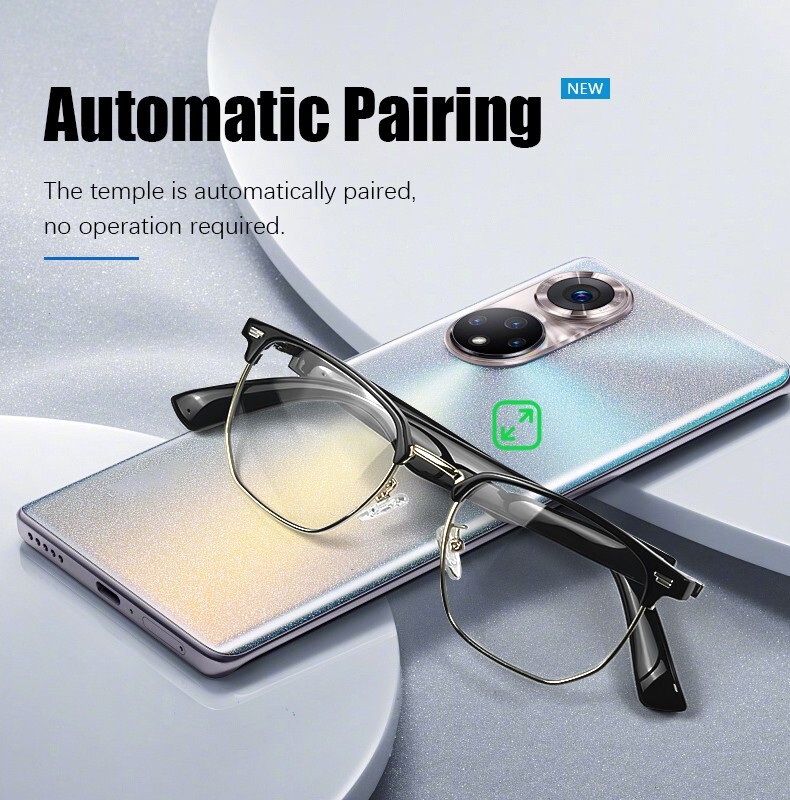 Smart Glasses Bluetooth Audio Sunglasses for Men,Support Handfree Music Calling
